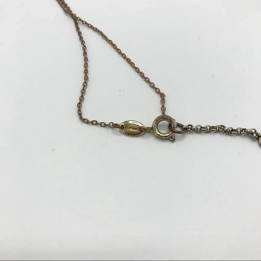 Fossil Necklace Rhinestone Mini Owl Slide Charm Brass